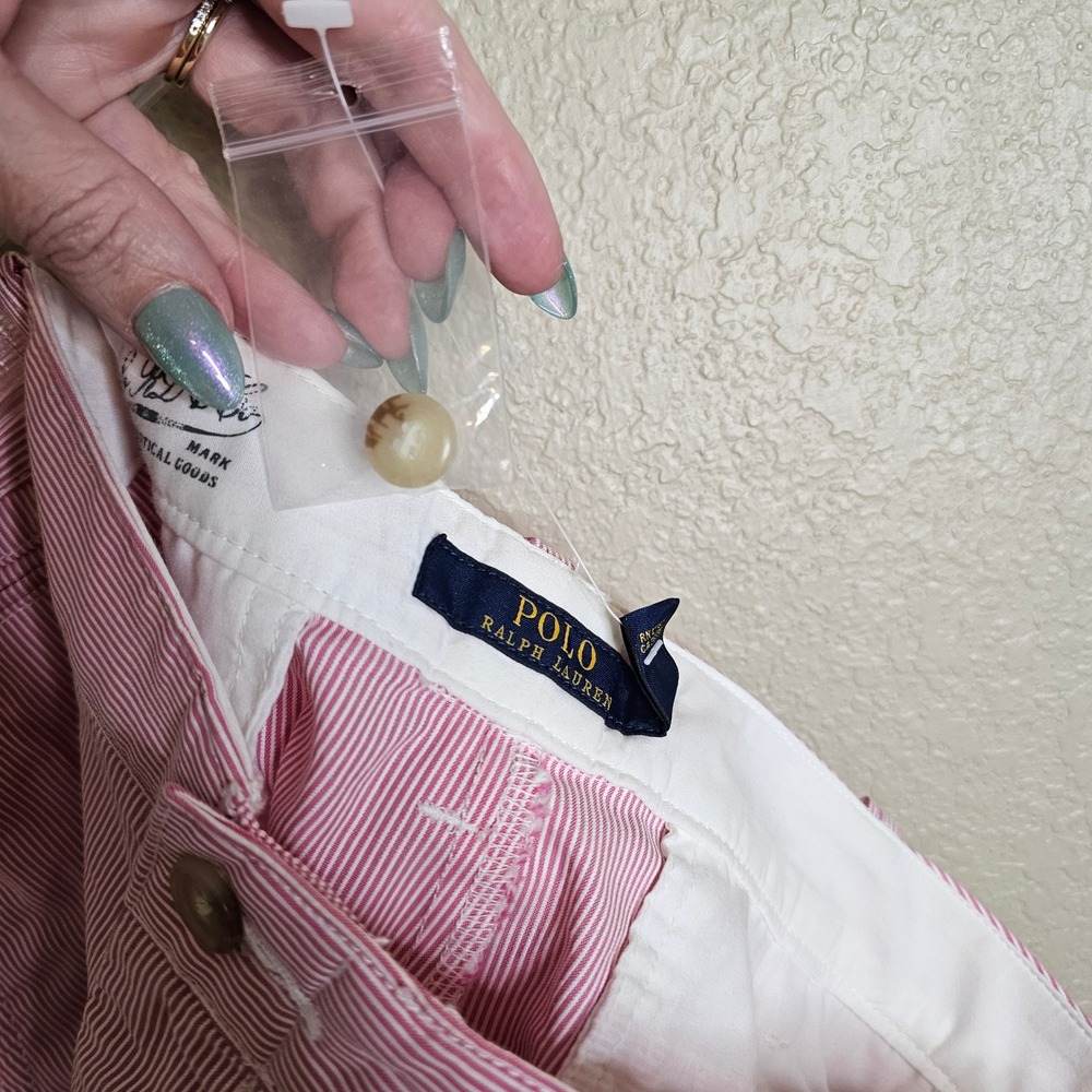NWOT Polo Ralph Lauren pink and White Striped Shorts Womens 12 - Picture 10 of 13